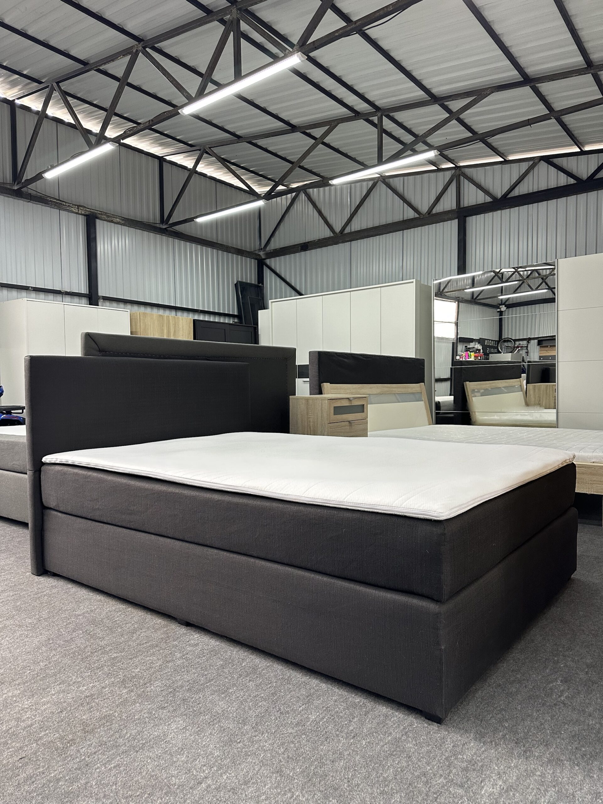 Fekete Boxspring Franciaágy 140x200 - Image 2