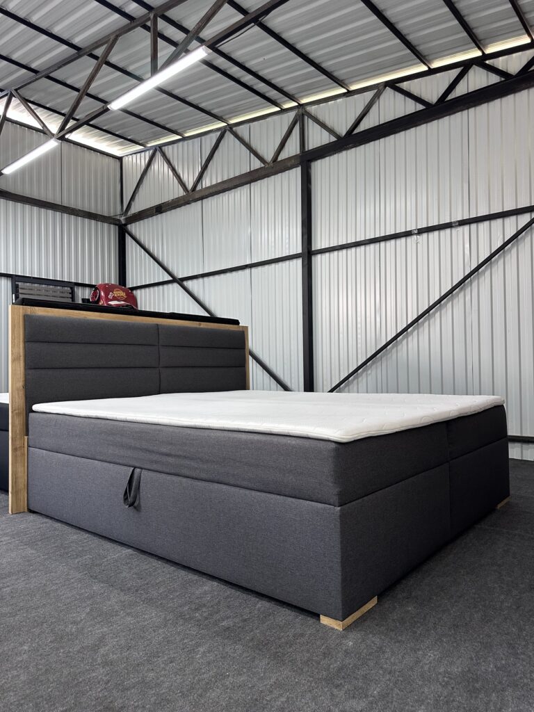 Ágyneműtartós Boxspring Franciaágy 180x200